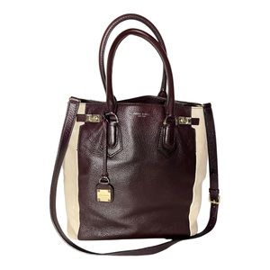Henri Bendel Carlyle Satchel Tote Colorblock Leather Shoulder Crossbody Bag